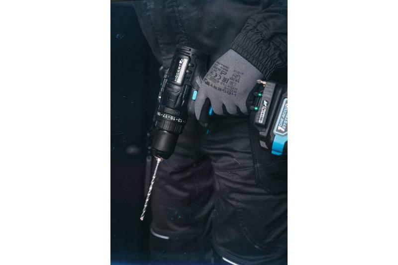 Högert puternică mașină de găurit cu percuție cu acumulator, fără perii, 18V.