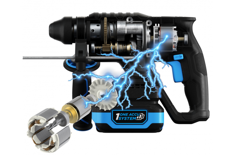 HÖGERT mașină de găurit cu percuție cu acumulator, fără perii, 18V, cu funcție de dăltuire.