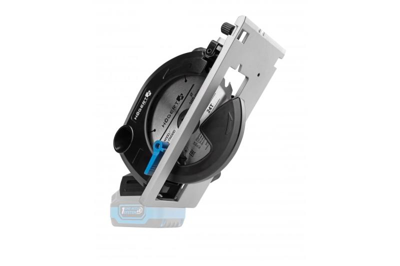 Fierăstrău circular cu acumulator HÖGERT, 18V, fără acumulator, cu racord pentru aspirator.