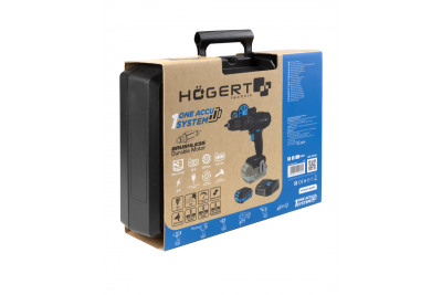 HÖGERT set de găurit cu impact pe acumulator, 18V pentru cărămidă, piatră, lemn, metal și plastic.