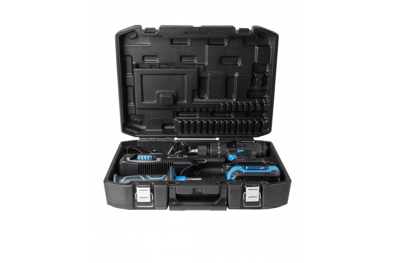 HÖGERT set de găurit cu impact pe acumulator, 18V pentru cărămidă, piatră, lemn, metal și plastic.