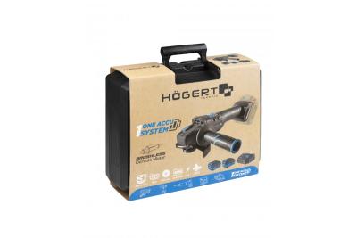 HÖGERT polizor unghiular fără cablu cu comutator tip pedală, 125MM, 18V, set cu baterie, încărcător, accesorii.