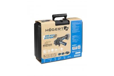 Polizor unghiular fără fir HÖGERT cu comutator tip paddle, 125MM, 18V - Set (baterie, încărcător, accesorii)