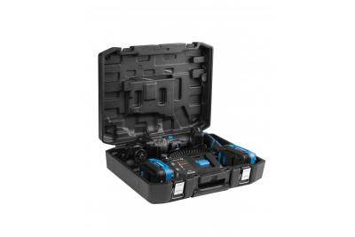 Polizor unghiular fără fir HÖGERT cu comutator tip paddle, 125MM, 18V - Set (baterie, încărcător, accesorii)