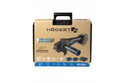 Polizor unghiular fără fir HÖGERT cu comutator tip paddle, 125MM, 18V - Set (baterie, încărcător, accesorii)