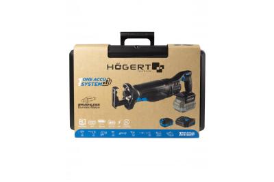 Set fierăstrău alternativ cu acumulator HÖGERT, 18V, fără perii, acumulator, încărcător, accesorii.