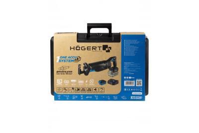 Set fierăstrău alternativ cu acumulator HÖGERT, 18V, fără perii, acumulator, încărcător, accesorii.