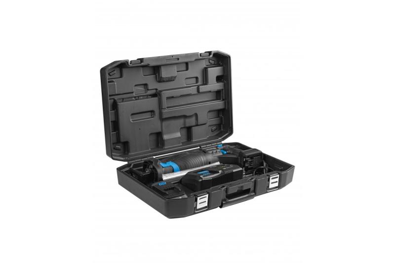 Set fierăstrău alternativ cu acumulator HÖGERT, 18V, fără perii, acumulator, încărcător, accesorii.