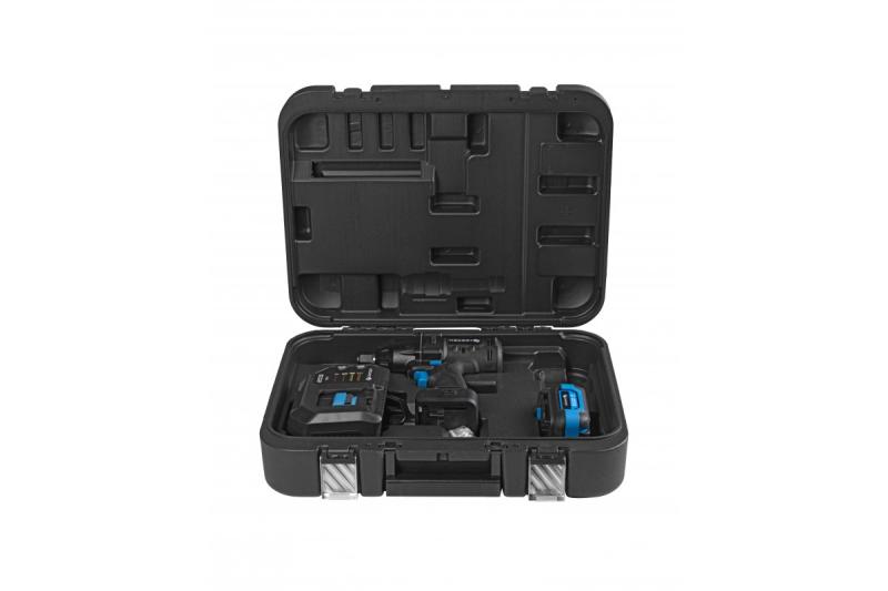 Set de chei cu impact pe acumulator HÖGERT, fără perii, 18V, cu acumulator, încărcător