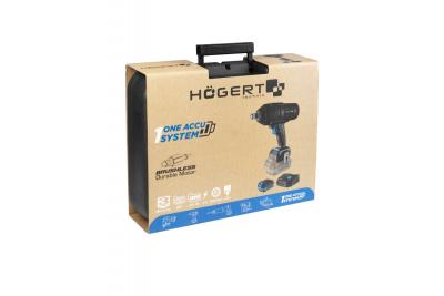 Set de chei cu impact fără perii HÖGERT, 1000 Nm, 18V cu acumulator și încărcător.