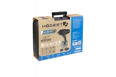 Set de chei cu impact fără perii HÖGERT, 1000 Nm, 18V cu acumulator și încărcător.
