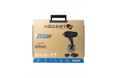 Set de chei cu impact fără perii HÖGERT, 1000 Nm, 18V cu acumulator și încărcător.