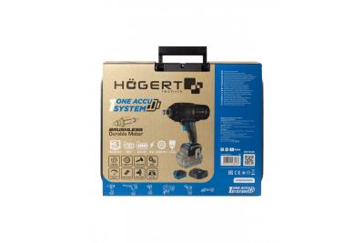Set de chei cu impact fără perii HÖGERT, 1000 Nm, 18V cu acumulator și încărcător.