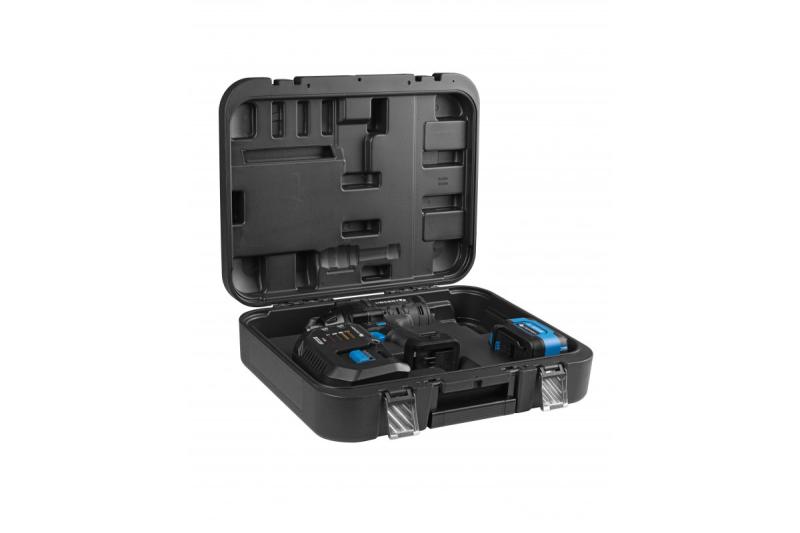 Set de chei cu impact fără perii HÖGERT, 1000 Nm, 18V cu acumulator și încărcător.