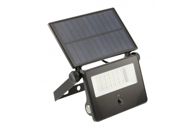 Lumină de inundație solară LUMOS II, LED, 2000lm, 6400K, 2600mAh înlocuibil, IP65, negru