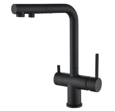 Robinet de bucătărie Ausmann Ellington cu 3 căi, cu duză extensibilă și apă filtrată – Negru - 1208970497