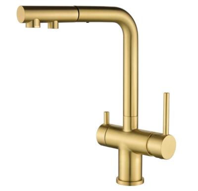 Ausmann Ellington 3-în-1 Bucătărie Baterie cu Duș Extractibil și Apă Filtrată – Auriu – 1208970498