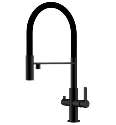 Robinet de bucătărie Ausmann Claridge cu 3 căi, cu gura de scurgere flexibilă și apă filtrată – Antracit – 1208970500