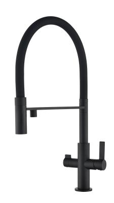 Ausmann Claridge 3-Căi Robinet de Bucătărie cu Piper Flexibil și Apă Filtrată – Negru - 1208970506