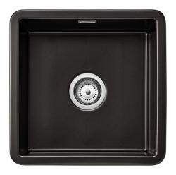 Ausmann Ceramic Ember Chiuvetă pătrată ceramică mată neagră pentru montare superioară și inferioară 40 x 40 cm 1208970507