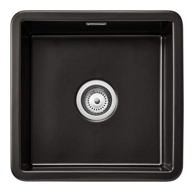 Ausmann Ceramic Ember Chiuvetă pătrată ceramică mată neagră pentru montare superioară și inferioară 40 x 40 cm 1208970507