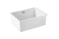 Ausmann Ceramic Ember Chiuvetă ceramică albă - Suprafață și Submontare 54 x 40 cm cu dop de oțel inoxidabil 1208970508