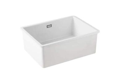 Ausmann Ceramic Ember Chiuvetă ceramică albă - Suprafață și Submontare 54 x 40 cm cu dop de oțel inoxidabil 1208970508