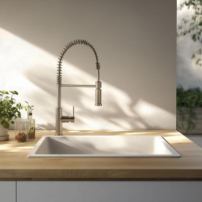 Ausmann Ceramic Ember Chiuvetă ceramică albă - Suprafață și Submontare 54 x 40 cm cu dop de oțel inoxidabil 1208970508