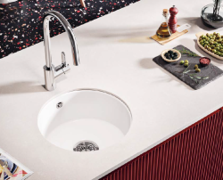 Ausmann Ceramic Ember Lavoar Rotund din Ceramică Albă pentru Montaj Suprapus și Submontaj 1208970512