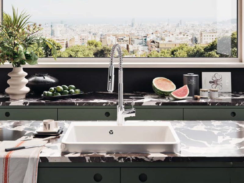 Ausmann Ceramic Frost Chiuvetă Ceramică Albă - Montaj Pe Blat 510 x 506 mm cu platformă pentru robinet 1208970516