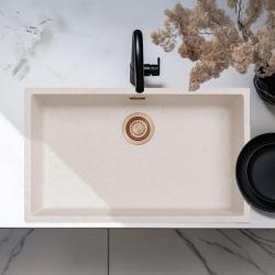 Nisip Alb Chiuvetă Mare 70x40 cm Montare Subblad, Pe Blad și La Nivel cu Dop de Cupru 1208970528