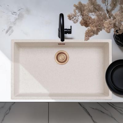 Nisip Alb Chiuvetă Mare 70x40 cm Montare Subblad, Pe Blad și La Nivel cu Dop de Cupru 1208970528
