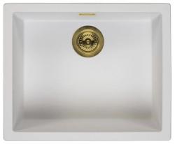Chiuvetă Albă 50x40 cm Sub-blat, Deasupra blatului și Încorporată cu Dop Auriu 1208970532