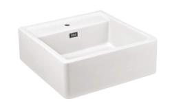 Ausmann Ceramic Panor Shade Chiuvetă Ceramică Albă Butler - Montare sub blat și între blat 630 x 597 mm cu banc de robinet și dop metalic Gun 1208970551