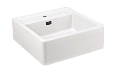 Ausmann Ceramic Panor Shade chiuvetă ceramică albă Butler - Montare sub blat și montare intermediară 630 x 597 mm cu banc pentru robinet și dop negru mat 1208970554.