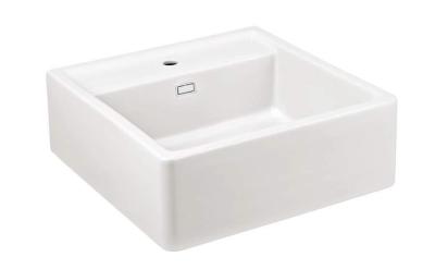 Ausmann Ceramic Panor Shade Chiuvetă Ceramică Albă Butler - Montare Sub Blat și Semi-încastrată 630 x 597 mm cu banc pentru robinet și dop alb 1208970556.