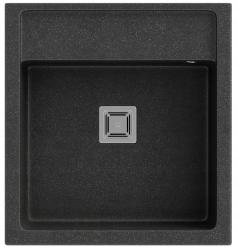Graniteland Arno Granit Aspect de piatră albastră chiuvetă încastrată 582x620mm cu dop pătrat din inox 1208970600