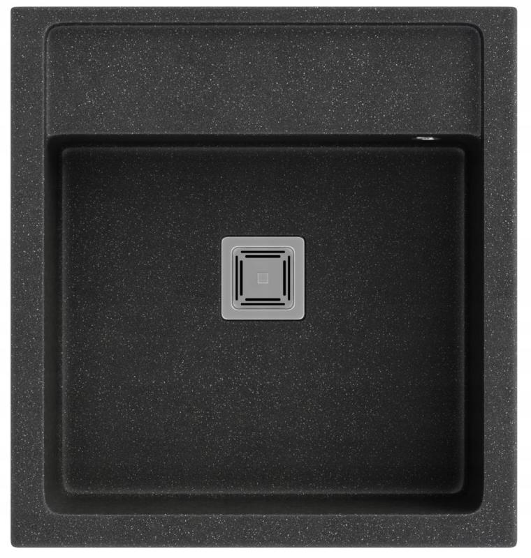 Graniteland Arno Granit Aspect de piatră albastră chiuvetă încastrată 582x620mm cu dop pătrat din inox 1208970600