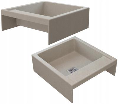 Graniteland Arno Granit Bej Chiuvetă de nisip încorporată 582x620mm cu dop pătrat din inox 1208970603.