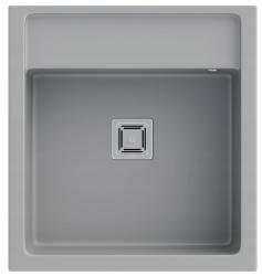Graniteland Arno Granit Gri Chiuvetă de bucătărie încorporată 582x620mm cu dop pătrat din inox 1208970605.
