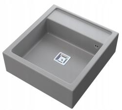 Graniteland Arno Granit Gri Chiuvetă de bucătărie încorporată 582x620mm cu dop pătrat din inox 1208970605.