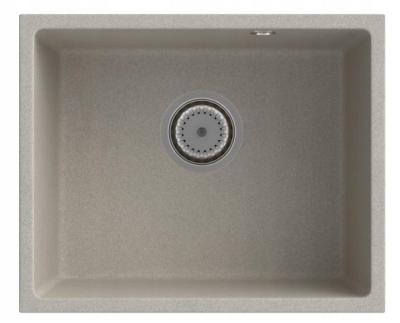 Chiuvetă de granit Graniteland Solo, nisip bej, montare sub blat, 42x34 cm, cu dop din inox 1208970612