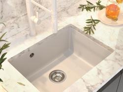 Landul de granit Solo Chiuvetă albă sub montaj 42x34 cm cu dop din inox 1208970613