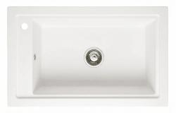 Graniteland Magra Granit Alb Chiuvetă de suprafață 686 x 427 mm cu orificiu pentru robinet și Plug din oțel inoxidabil 1208970614