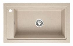 Graniteland Magra Granit Bej Chiuvetă de nisip de construcție 686 x 427 mm cu gaură pentru robinet și dop de oțel inoxidabil 1208970617
