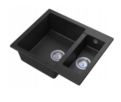 Graniteland Adda Granit Bej nisip 1.5 Chiuvetă montată pe blat 600x495mm cu dop din oțel inoxidabil 1208970621