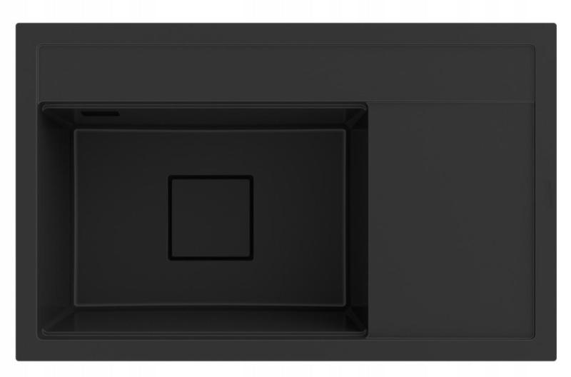 Graniteland Seta Chiuvetă din granit negru de suprafață 80x50 cm 1208970624