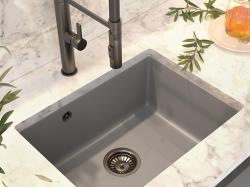 Graniteland Solo Chiuvetă submontată din granit gri 535x400 mm cu dop din inox 1208970634.
