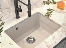 Granitland Solo Chiuvetă din granit nisip bej montată sub blat 535x400 mm cu dop din inox 1208970636.