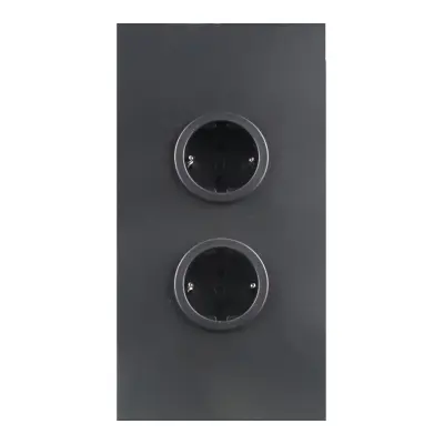 Coloană de energie cu 2 prize cu împământare, negru 1208970642